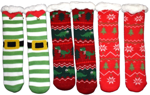5 Pairs Of Christmas Slipper Socks