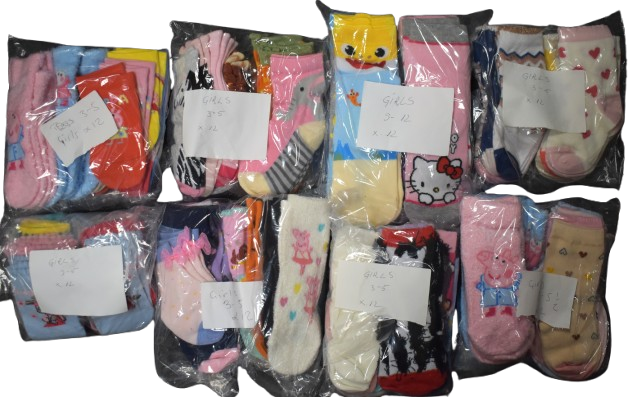10 Dozen Girls Assorted Socks