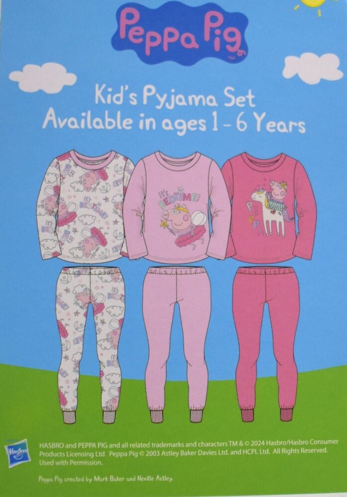 11 Peppa Pig 3 Pack Pyjamas