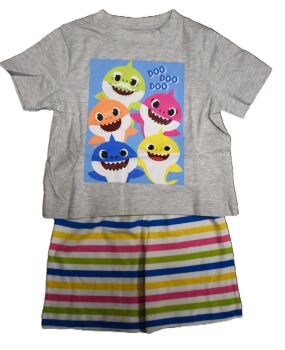 1 Girls Baby Shark Short Pyjamas Age 4-5