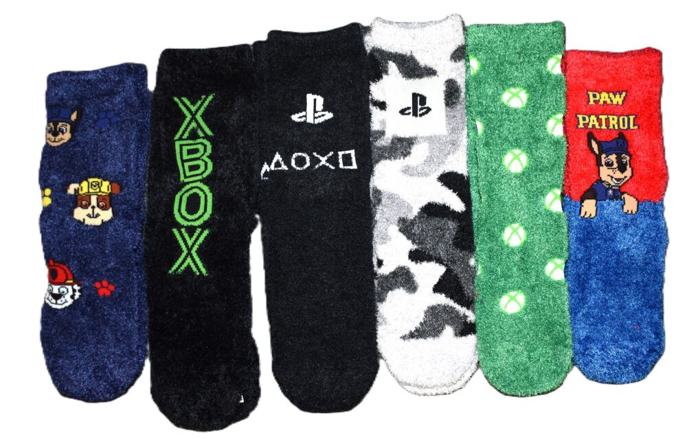 14 Pairs Of Kids Assorted Character Cosy Socks