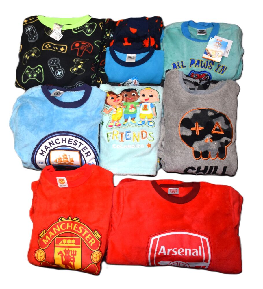 12 Boy's Fleece Twosie Pyjamas