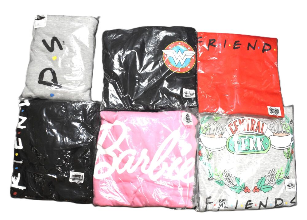 8 Ladies Assorted Character Sweatshirts Size 16-18