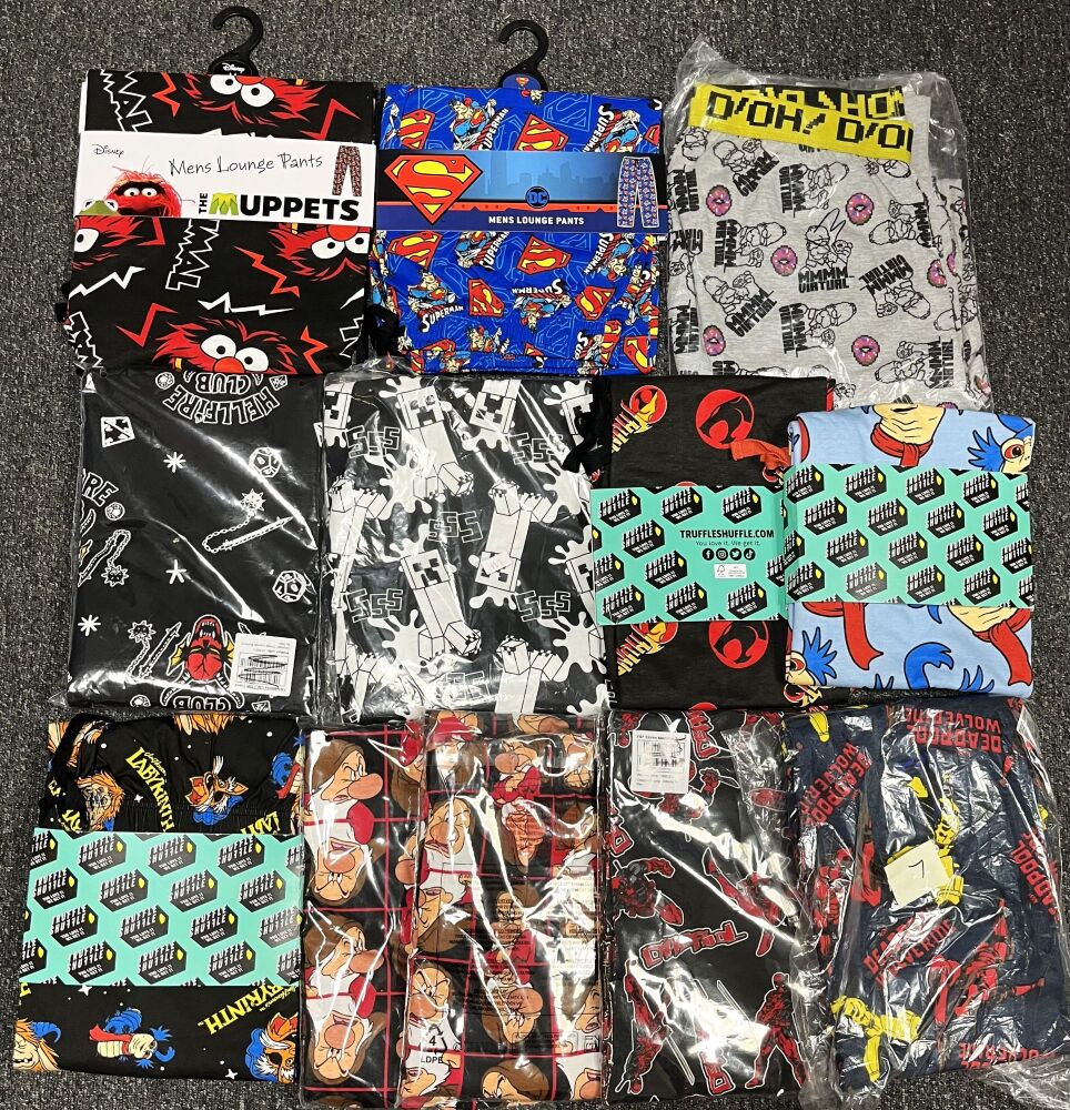 12 Mens Assorted Character Lounge Pants