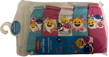 18 Girls Baby Shark 5 Pack Briefs