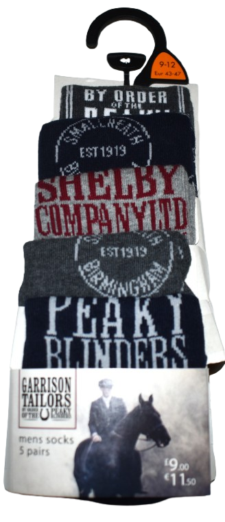 4 Mens 5 Pack Peaky Blinders Socks Size 9-12