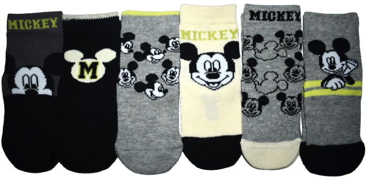 8 Boys Assorted Mickey Mouse Socks