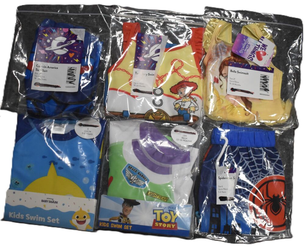 6 Assorted Character Swim Wear
