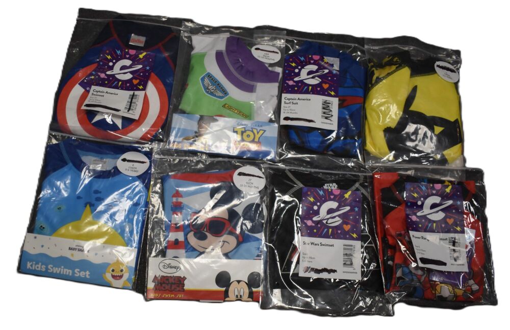 8 Boy's Swim Sets Assorted Character