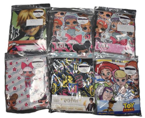 6 Girl's Assorted Character Short Pyjamas Age 6