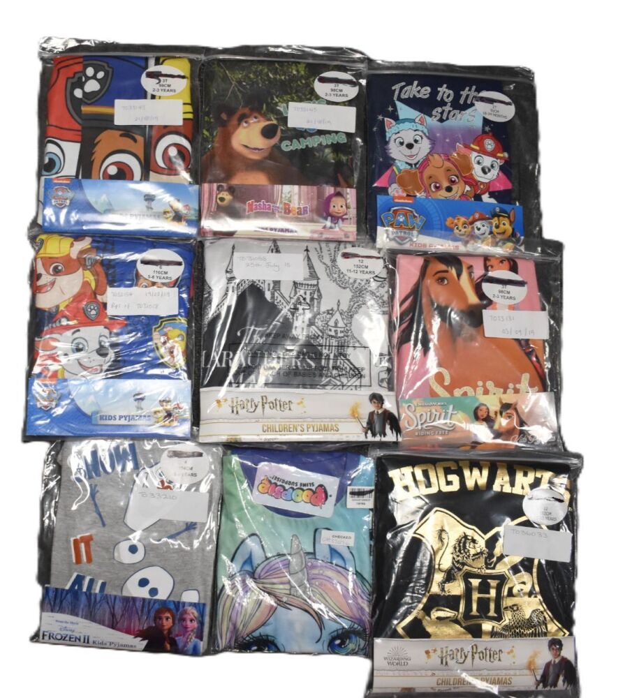 9 Assorted Children's Character Pyjamas