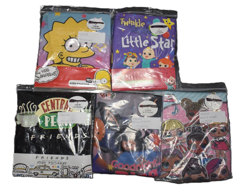 5 Assorted Girl's Character Pyjamas