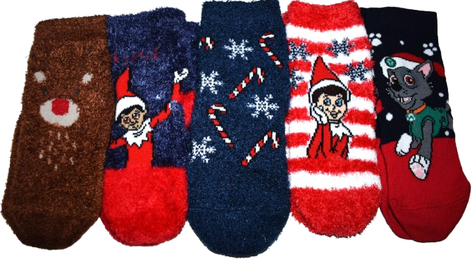 12 Kids Assorted Christmas Socks Size 3-5.30p