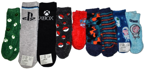 28 Kids Assorted Fluffy Socks