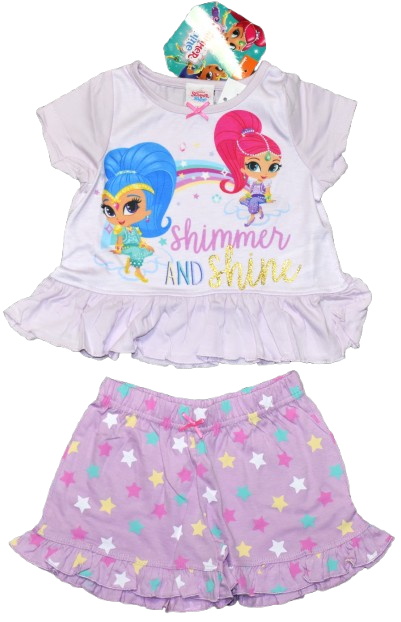 12 Girls Shimmer and Shine Short Pyjamas