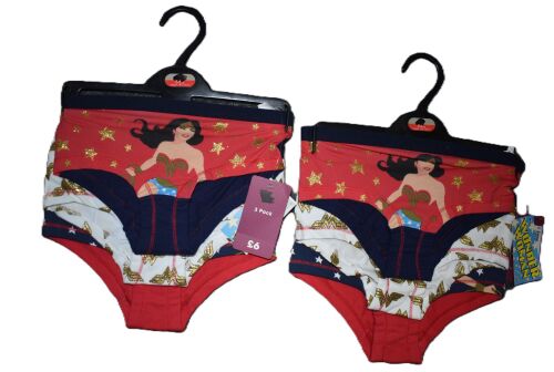 2 Girl's 3 Pack Wonder Woman Briefs Age 5-6