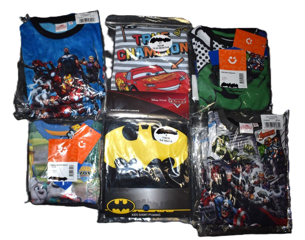10 Boys Assorted Character Short Pyjamas
