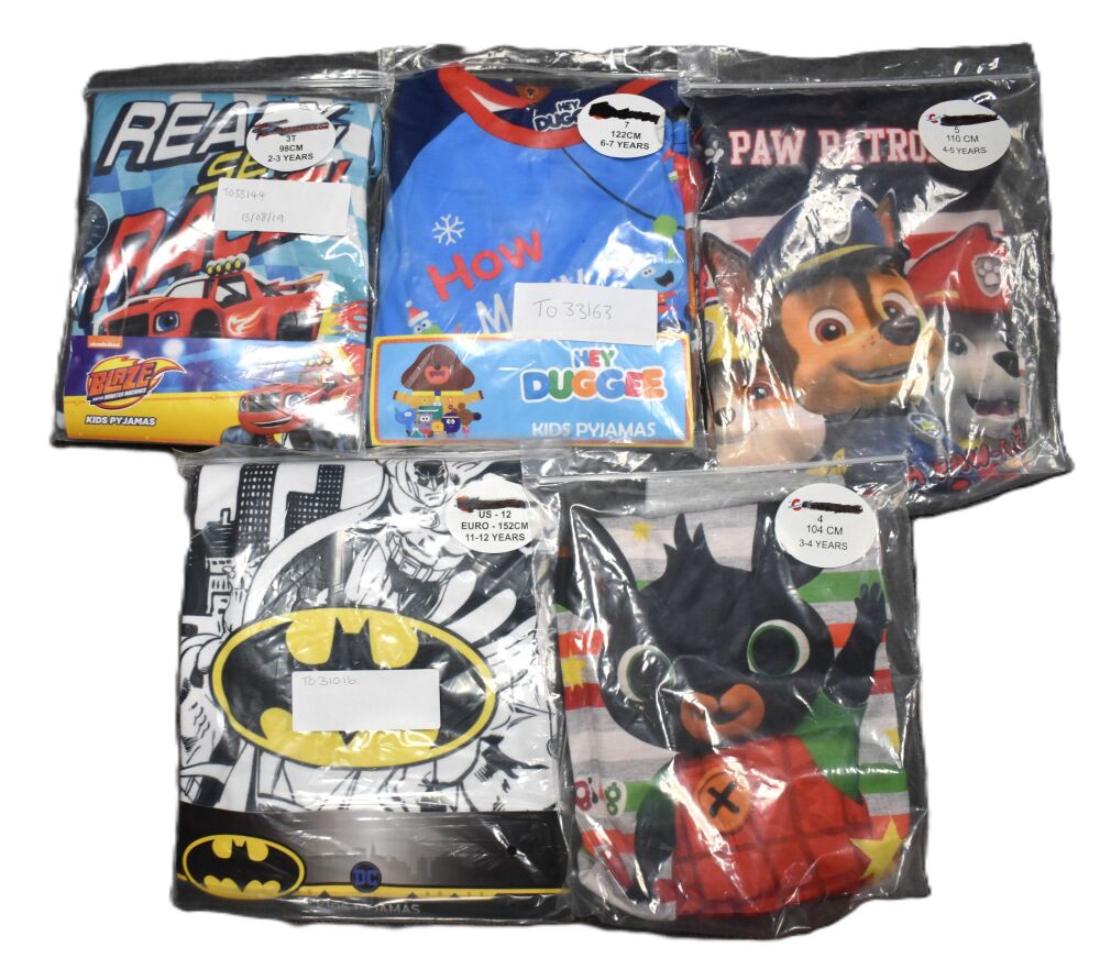 5 Boys Assorted Character Pyjamas