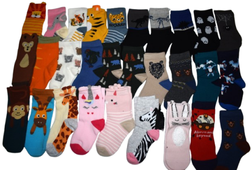 42 Assorted Kids Animal/Pattern Socks
