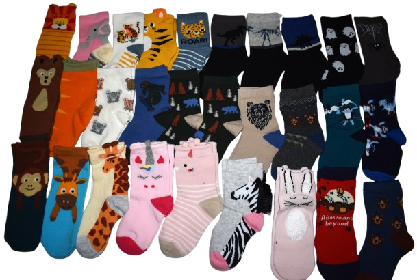 42 Assorted Kids Animal/Pattern Socks