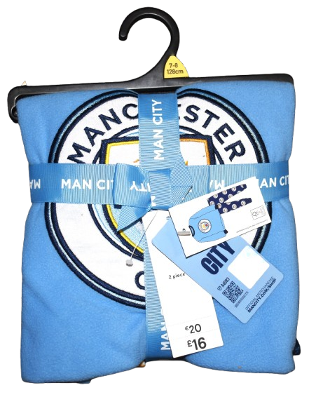 1 Boys Manchester City Fleece Pyjamas Size 7-8