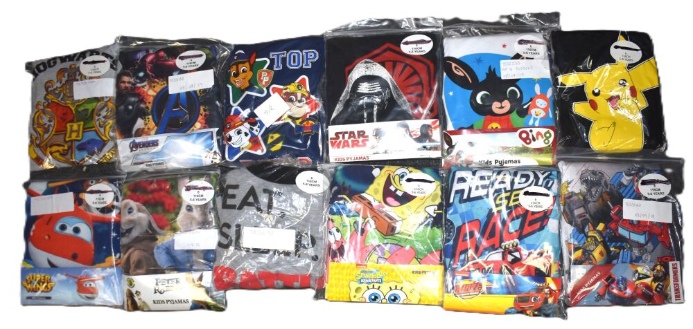 12 Boys Assorted Character Pyjamas Age 5-6