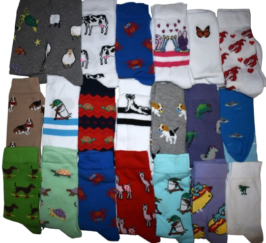 34 Assorted Adults Animal Socks