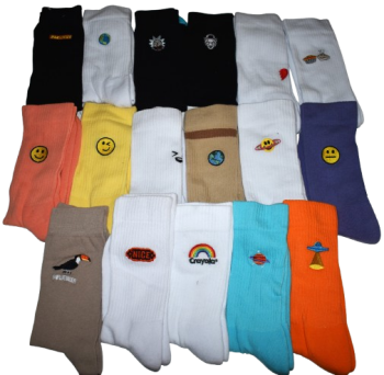 17 Adults Embroided Sports Socks