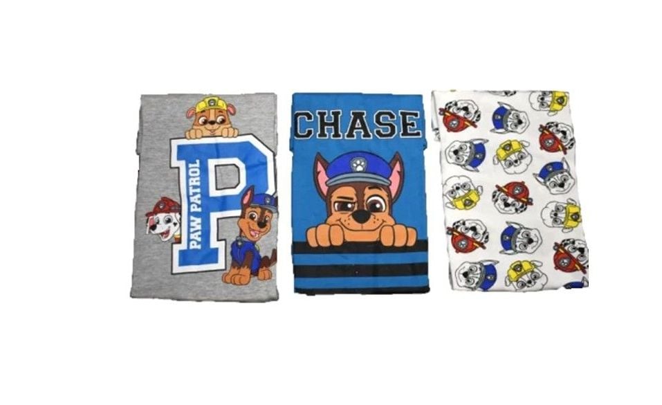6 Boys Paw Patrol 3 Pack T-Shirts Size 1-2Years