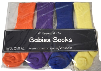 12 4 Pack Baby Socks Size 0-6months