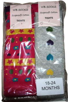 12 Girls 2 Pack Tights Size 18-24months