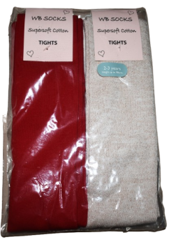 12 Girls 2 Pack Tights Size 2-3