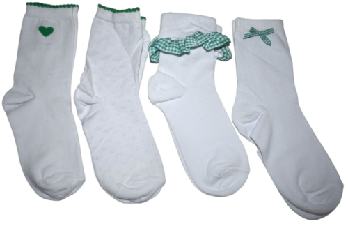 81 Pairs Of Girls Assorted Green School Socks Size 12.5-3.5