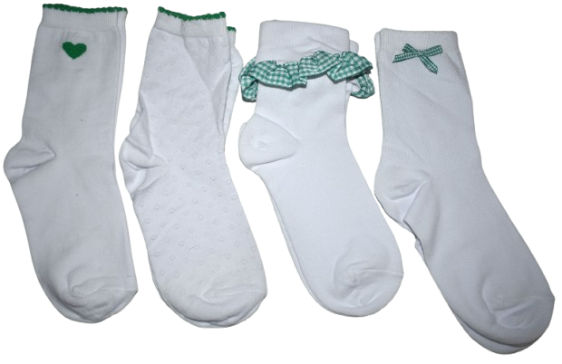 81 Pairs Of Girls Assorted Green School Socks Size 12.5-3.5