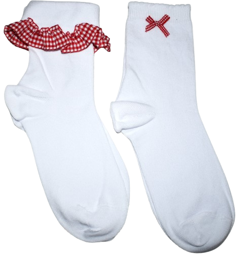 24 Pairs Of Girls Assorted Red School Socks Size 12.5-3.5