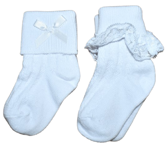 48 Baby Girls White Socks Size 0-6months
