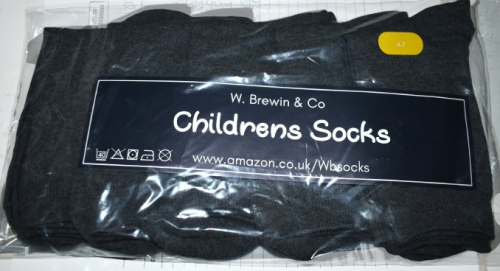 12 Kids 5 Pack Grey Socks Size 4-6.5