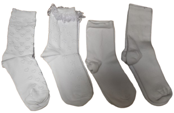 70 Kids Assorted White Socks