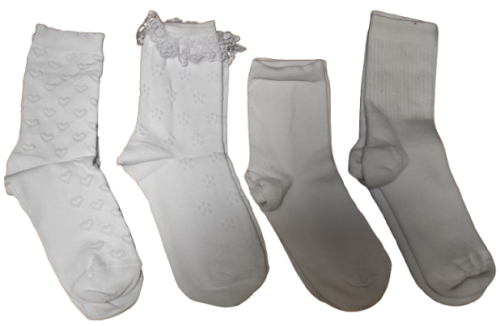 70 Kids Assorted White Socks