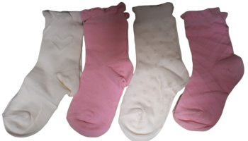 150 Girls Assorted Pink And Cream Socks