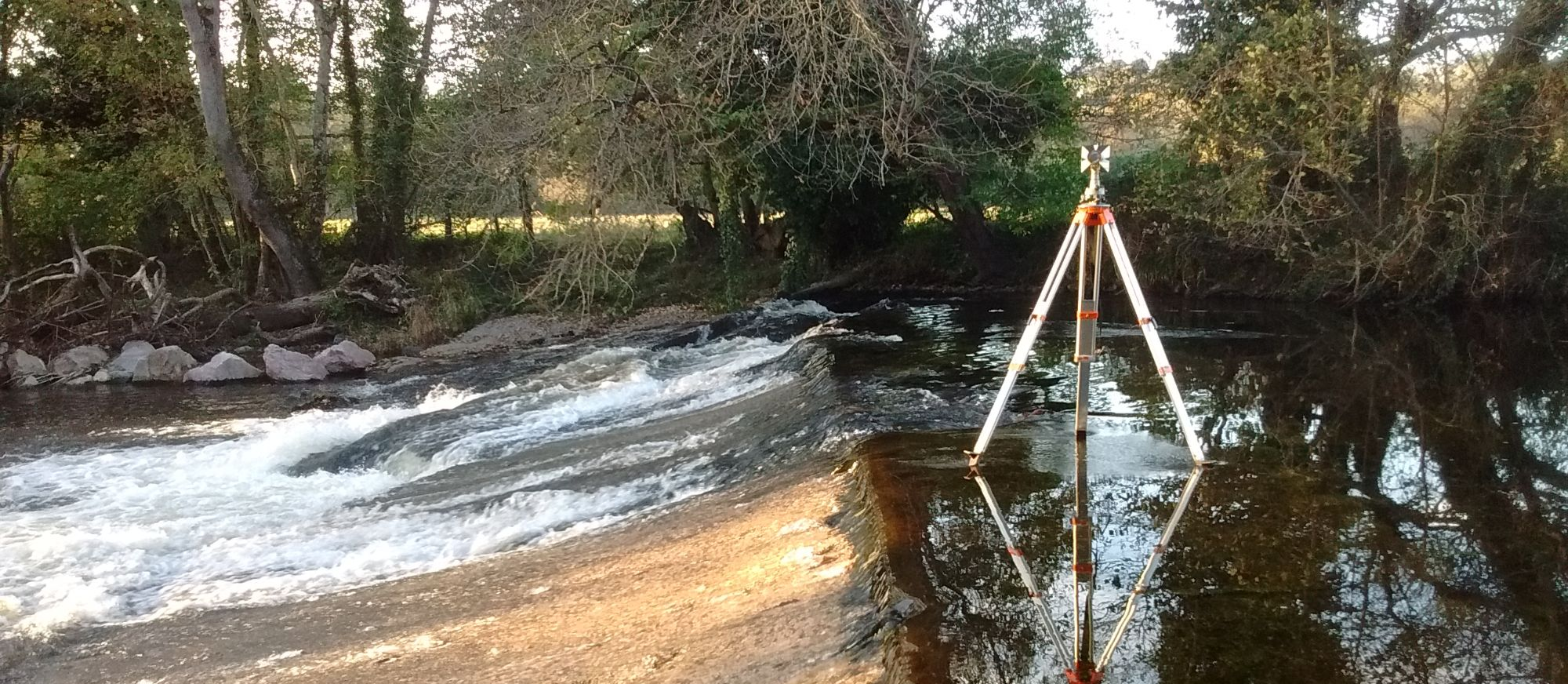 Survey of river weir in Devon