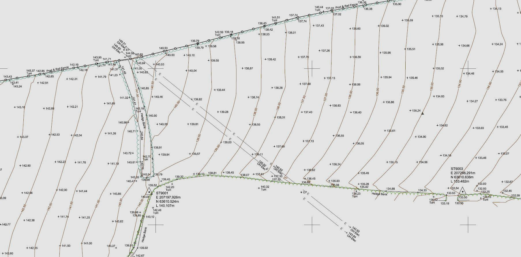 Land survey site plan, Cornwall