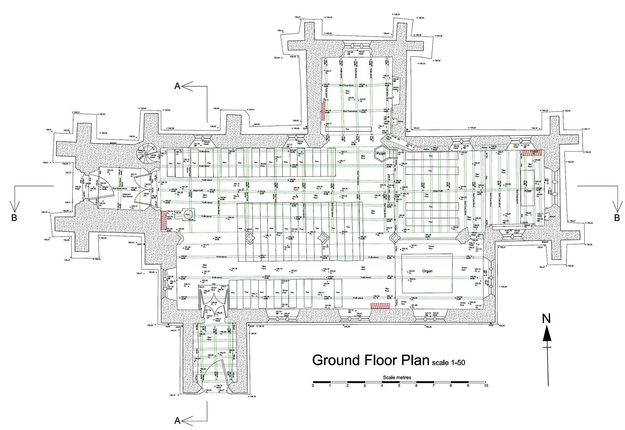 Church floor plan in Cornwall