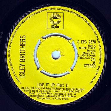 ISLEY BROTHERS - LIVE IT UP - EPIC