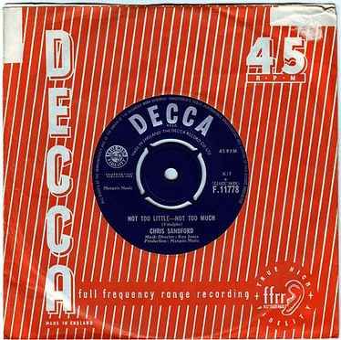 CHRIS SANDFORD - NOT TOO LITTLE-NOT TOO MUCH - DECCA
