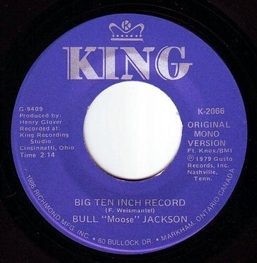 BULL "MOOSE" JACKSON - BIG TEN INCH RECORD - KING