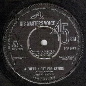 JOHNNY MATHIS - A GREAT NIGHT FOR CRYING - HMV