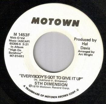 5TH DIMENSION - EVERYBODY'S GOT TO GIVE IT UP - MOTOWN dj