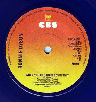RONNIE DYSON - WHEN YOU GET RIGHT DOWN TO IT - CBS