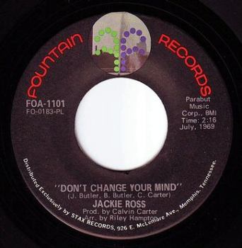 JACKIE ROSS - DON'T CHANGE YOUR MIND - FOUNTAIN